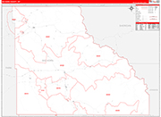 Big Horn County Wall Map Red Line Style